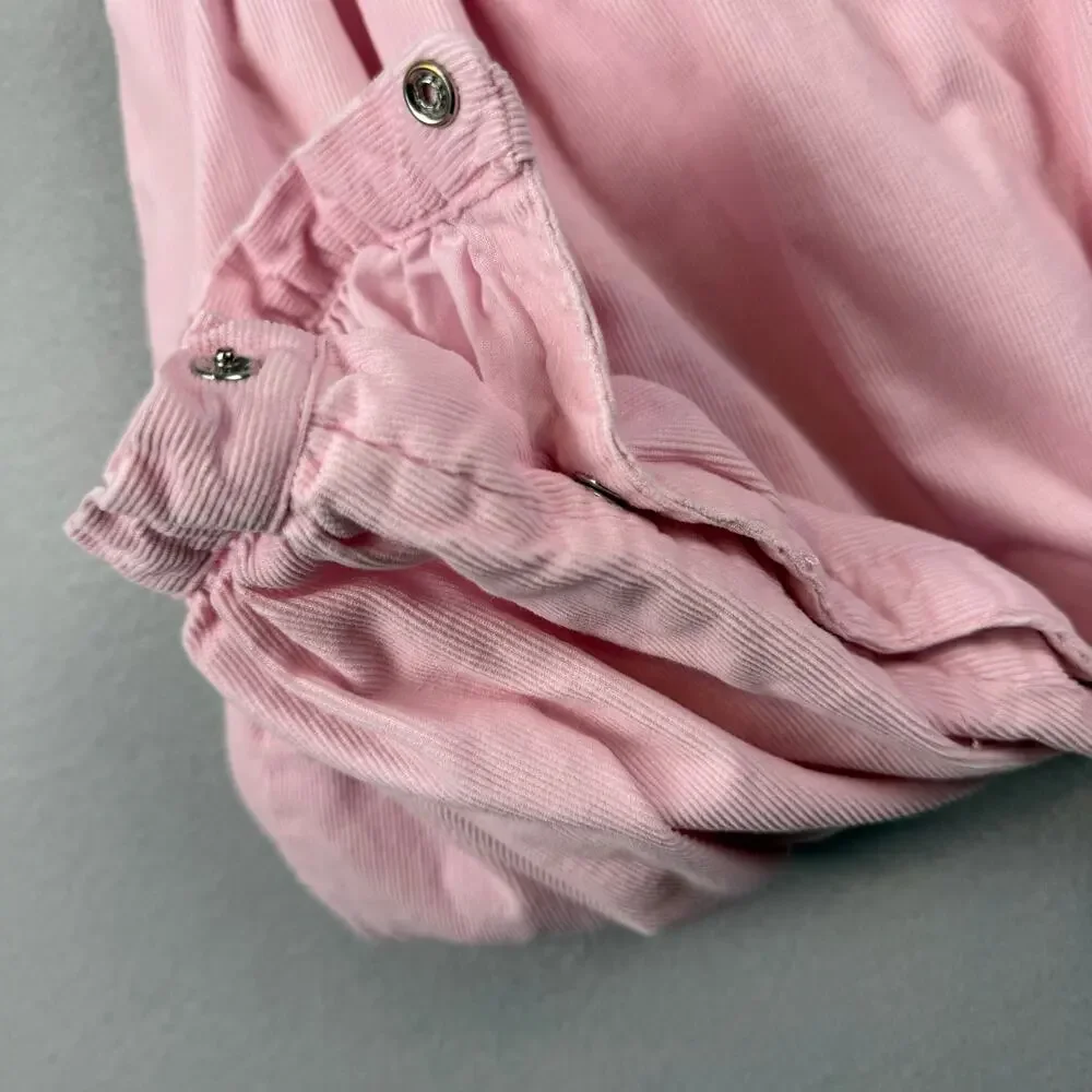 VTG Children’s Place Pink Smocked Corduroy Bubble Romper 12M
